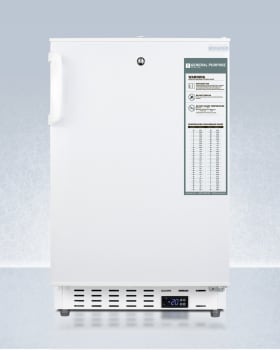 Accucold Ada305af 20 Inch Built In Vaccine All Freezer With 2 47 Cu Ft Capacity 25c Capable Basket Shelves Lock Temperature Alarms Etl S Listed To Nsf 7 Commercial Standards And Ada Compliant White