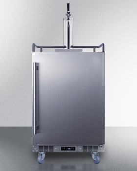 Summit Commercial Series BC74OSCOM - 24 Inch Built-In Outdoor Commercial Beer Kegerator (Casters Included - Ship Unassembled)