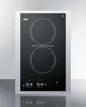 Summit CR2220TK15 - 12" Wide 230V 2-Burner Radiant Cooktop