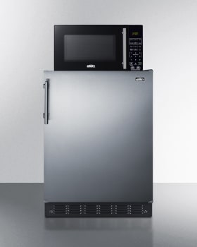 Summit MRF708BLSSA - 24 Inch Freestanding All-Refrigerator/Microwave Combination