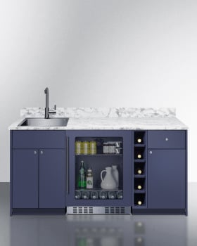 Summit OASISMN33SINKL - 69 Inch Turnkey Wet Bar