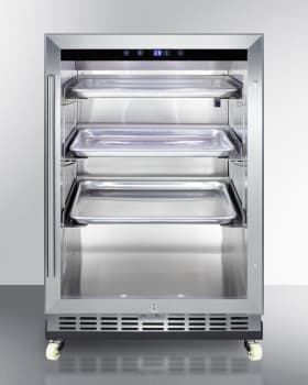 Summit Commercial Series SCR611GLOSRI - 24 Inch Outdoor Freestanding/Built-In Beverage Center with Reach-In Design