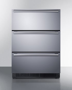 Summit SP6DS3D - 24 Inch Built-In Undercounter 3-Drawer Refrigerator
