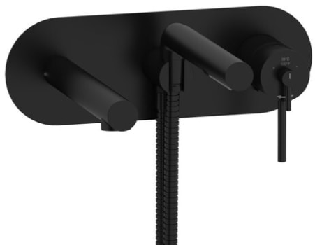 Rohl GS TGS21BK - GS Wall Mount Thermostatic/Pressure Balance Tub Filler Trim with Hand Shower in Black