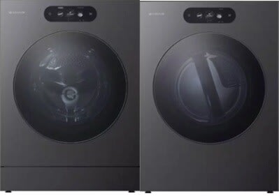 LG SIGNATURE LGWADRGHBA9901 - Side-by-Side Washer & Dryer Set with Front Load Washer and Gas Dryer in Black Steel
