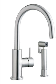 Elkay Allure Collection LK7922SSS - Elkay Allure Single Hole Kitchen Faucet with Lever Handle and Side Spray Satin Stainless Steel