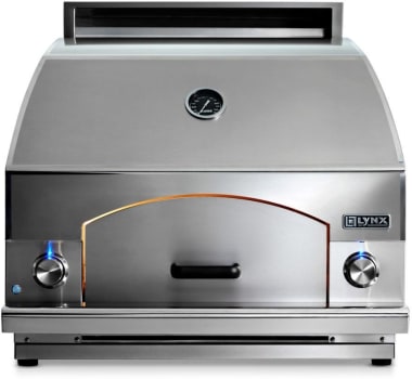 Lynx Lpzalp 30 Inch Outdoor Napoli Pizza Oven With Concrete Refractory Dome Moveable Cooking Surface Integrated Illumination Reversible Chimney Backlit Knobs Infrared Heating Seamless Welded Construction And 400 Sq Ft Cooking Surface