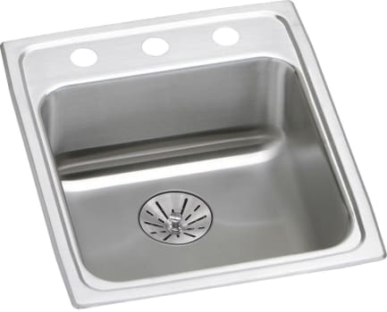 Elkay Lustertone ADA Collection LRAD172065PDOS4 - Lustertone Classic Stainless Steel 17" x 20" x 6-1/2", Single Bowl Drop-in ADA Sink with Perfect Drain