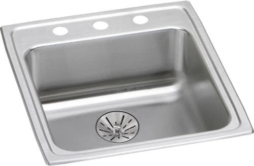 Elkay Lustertone ADA Collection LRAD202265PDOS4 - 24 Inch Lustertone Classic Stainless Steel Single Bowl Drop-in ADA Sink with Perfect Drain