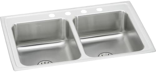Elkay Lustertone Collection LRAD291865PDMR2 - 33 Inch Double Basin Drop-In Sink with ADA Compliance
