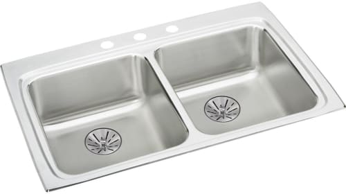 Elkay Lustertone ADA Collection LRAD332265PD4 - 36 Inch Double Basin Drop-In Sink with ADA Compliance