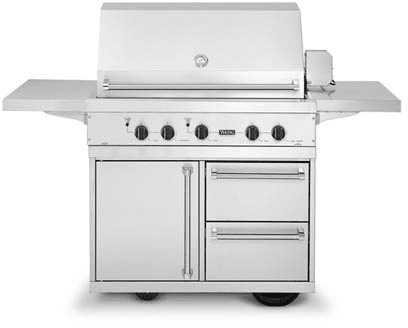 Viking Vgiq4103rt1l 41 Inch Built In Gas Grill With 836 Sq In Cooking Surface Stainless Steel Grill Burner Dual Purpose Grill Smoker Burner Gourmet Glo Infrared Rotisserie Trusear Infrared And Push Button Electronic Ignition Grill Cart