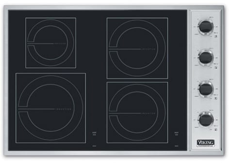 Viking Vicu2064bsb 30 Inch Induction Cooktop With 4 Magnequick Induction Elements 3 700 Watt Boost Push To Turn Safety Feature And Glass Ceramic Top Stainless Steel