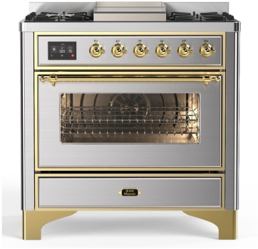Ilve Majestic III Collection UM36FNR3SSGLP - Majestic III 36 inch Dual Fuel Range