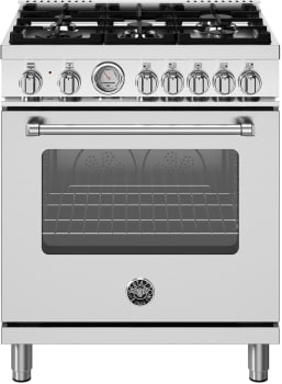 Bertazzoni Master Series MAS305DFMXVLP - 30 Inch Freestanding Dual Fuel Range in Front View