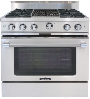Capital Classic Chef MCOR362B2N - 36-Inch Classic Chef Gas Range in Stainless Steel with 4 Open Burners & Grill