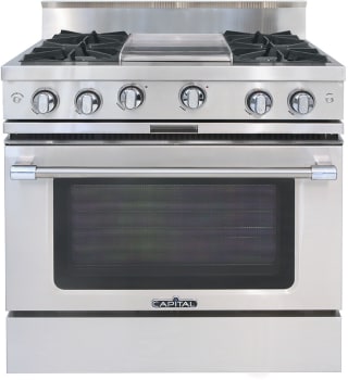 Capital Classic Chef MCOR362G2N - 36-Inch Classic Chef Gas Range in Stainless Steel with 4 Open Burners & Griddle