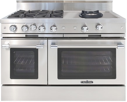 Capital Classic Chef MCOR484CWN - 48-Inch Classic Chef Gas Range in Stainless Steel with 4 Open Burners & 24-Inch Open Burner Wok