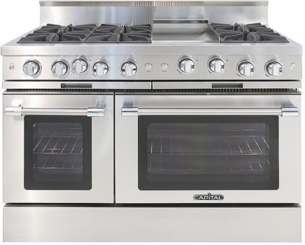 Capital Classic Chef MCOR484G2N - 48-Inch Classic Chef Gas Range in Stainless Steel with 6 Open Burners & Griddle
