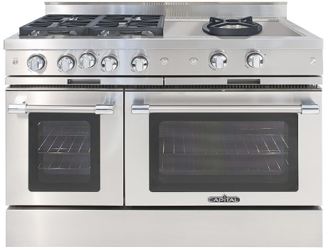 Capital Classic Chef MCR484CWN - 48-Inch Classic Chef Gas Range in Stainless Steel with 4 Sealed Burners & 24-Inch Open Power Wok
