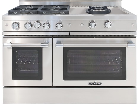 Capital Classic Chef MCR484WL - 48-Inch Classic Chef Gas Range in Stainless Steel with 4 Sealed Burners & 24-Inch Sealed Power Wok