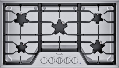 Thermador Masterpiece Series SGSX365TS - Gas Cooktop with 5 Sealed Burners in Front View