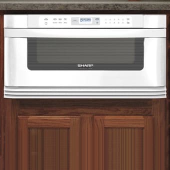 Sharp Kb6002lw 1 0 Cu Ft Built In Microwave Drawer With 1 000 Cooking Watts 11 Power Levels Angled Digital Touch Controls And Manual Door Opening White