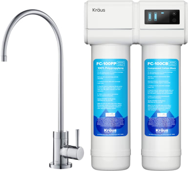 Kraus FS1000FF100CH - 2-Stage Under-Sink Filtration System with Single Handle Drinking Water Filter Faucet in Chrome