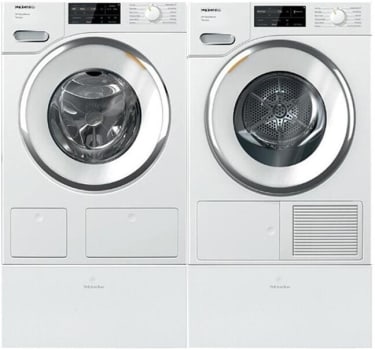 Miele MIWADREW10 Side by Side on Pedestals Washer Dryer Set with
