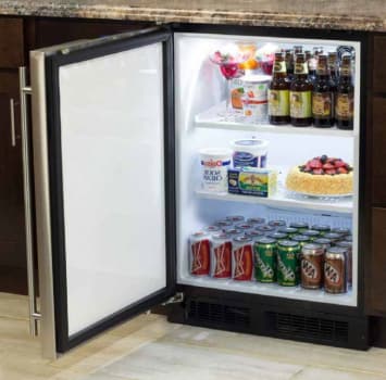 Marvel MO24FAS1RS 24 Inch Compact Freezer with Dynamic Cooling Technology™,  FreshFlo™ Shelf, Marvel Prime™ Controls, Door Open Alarm, LED Lighting,  Door Lock, Close Door Assist System™ and 4.7 cu. ft. Capacity: Right Hinge