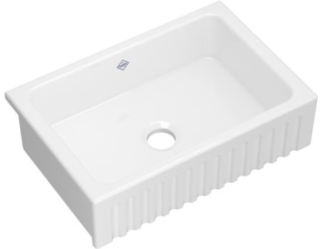 Rohl BL3121WH - 21 Inch Single Bowl Farmhouse Apron Front Fireclay Kitchen Sink with 3 1/2" Drain Connection