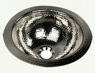 Nantucket Sinks Ronof 13 Inch Diameter Undermount Bathroom Sink With 5 Inch Bowl Depth And Solid Brass Construction With Hand Hammered Surface Nickel Finish