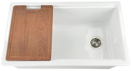 Nantucket Sinks Cape Collection WELLFLEETPS3320W - 33 Inch Workstation Dual Mount Kitchen Sink with Drain & Cutting Board