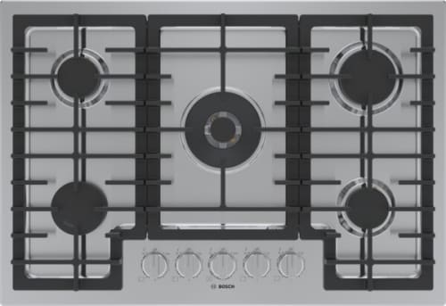 Bosch 800 Series NGM8059UC - 30 Inch Built-In Gas Cooktop with 5 Sealed Burners - Top View