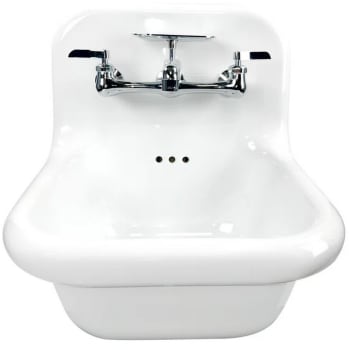 Nantucket Sinks NSVC16WWCPFCT - 16 1/2 Inch Fireclay Wallmount Bathroom Sink with 6 1/4 Inch Bowl Depth