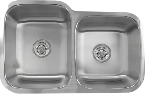 Nantucket Sinks Quidnet Collection NS604018 - 31 1/2 Inch Undermount Double Bowl Sink with 18-Gauge 304 Stainless Steel