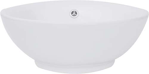 Nantucket Sinks NSV218 - 17 Inch Diameter Bathroom Vessel Sink with Glossy White Porcelain Enamel Finish