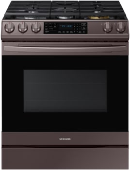 Samsung Nx60t8511st 30 Inch Slide In Smart Gas Range With 5 Sealed Burners 6 0 Cu Ft Oven Capacity Storage Drawer Edge To Edge Grates Air Fry Convection Self Clean Wifi Power Burner Sabbath Mode Etl