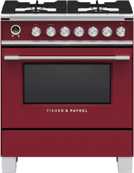 Fisher Paykel Or30scg6r1 30 Inch Dual Fuel Range With 4 Sealed Burners Warmer Drawer Self Clean Oven Cooltouch Door 9 Oven Functions And 3 5 Cu Ft Capacity Red
