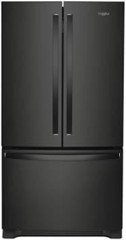 Whirlpool Wrf535swhb 36 Inch Freestanding French Door Refrigerator With Interior Water Dispenser Everydrop Water Filtration Frameless Glass Shelves Freshflow Accu Chill Humidity Controlled Crispers Adaptive Defrost Gallon Door Bins Led