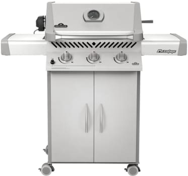 Napoleon P308rbpss7 56 Inch Freestanding Gas Grill With 483 Sq In Cooking Surface 44 000 Total Btus Rotisserie Kit Cast Iron Grids Temperature Gauge And Removable Drip Pan Liquid Propane