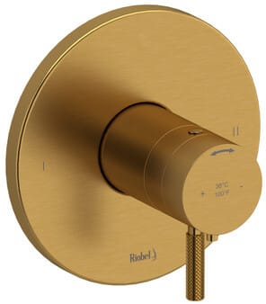 Rohl RIU™ TRUTM44KNBG - Riu™ Single Lever Handle Thermostatic & Pressure Balance Trim with 2 Functions and Knurled Handle in Brushed Gold