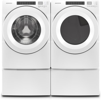 Amana AMWADRGW58001 - Washer with paired Dryer in White on Pedestals
