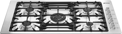 Smeg Classic Design PGFU36X2 - 36 Inch Gas Cooktop in Front View
