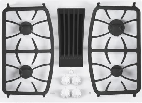 Ge Pgp9830tjww 30 Inch Gas Cooktop With 4 Sealed Burners Downdraft Ge Profile Pgp9830tjww White