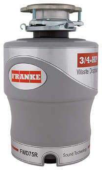 Franke Fwd75r 3 4 Hp Continuous Feed Waste Disposer With 2700 Rpm Magnet Motor Jam Resistant 10 Year Warranty And Air Switch Included