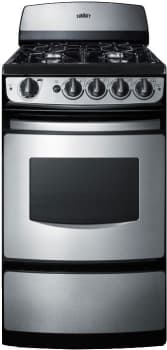 Summit PRO200SS - 20" Gas Range with 4 Open Burners and 2.4 cu. ft. 2-Rack Oven