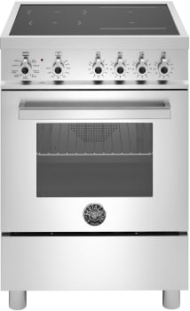 Bertazzoni Professional Series PRO244IFEMXB - 24 inch Induction Range, 4 Heating Zones, Electric Oven