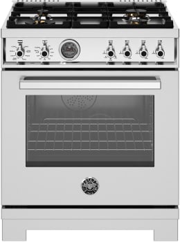 Bertazzoni Professional Series PRO304BFEPXTLP - 30 Inch Freestanding Dual Fuel Range in Front View