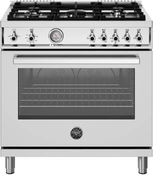 Bertazzoni Professional Series PRO365GASXV - 36 Inch Freestanding Gas Range in Front View